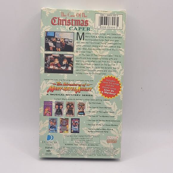 Mary Kate & Ashley The Case Of The Christmas Caper VHS 1995 Olsen Twins Musical - Picture 2 of 4